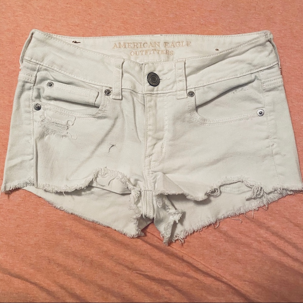 White Jean Shorts
